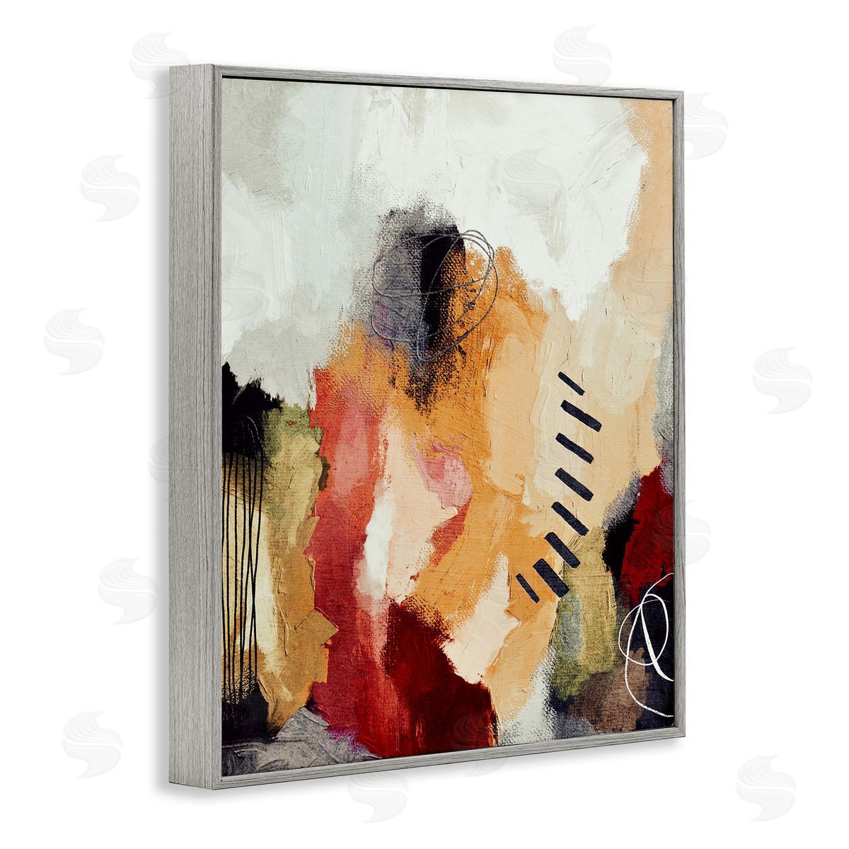 Abstract Southwestern Pattern Grey Frame Print Wall Art, Home Decor by Lisa Nohren