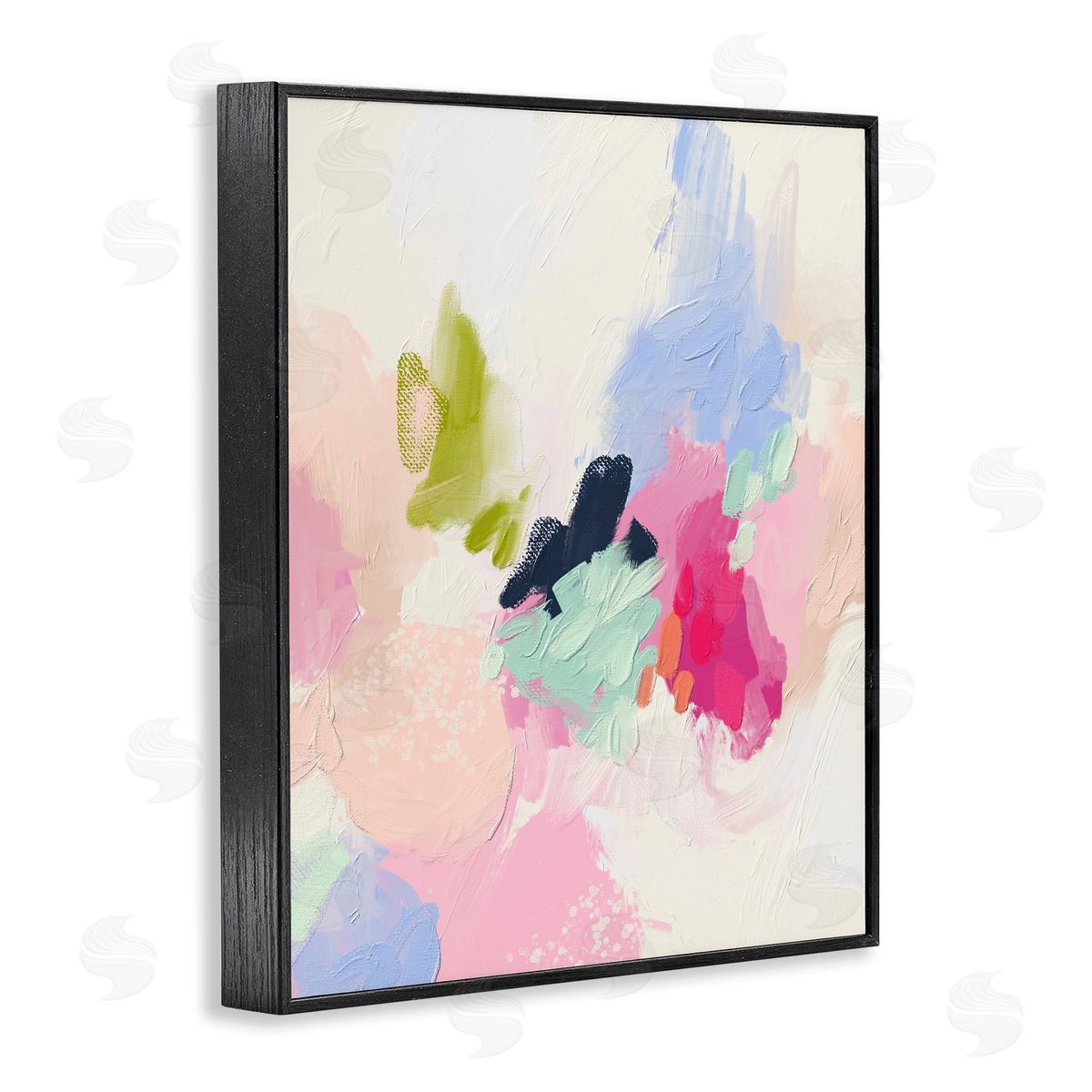 Pastel Abstract Paint Strokes Black Frame Print Wall Art, Home Decor by Lisa Nohren