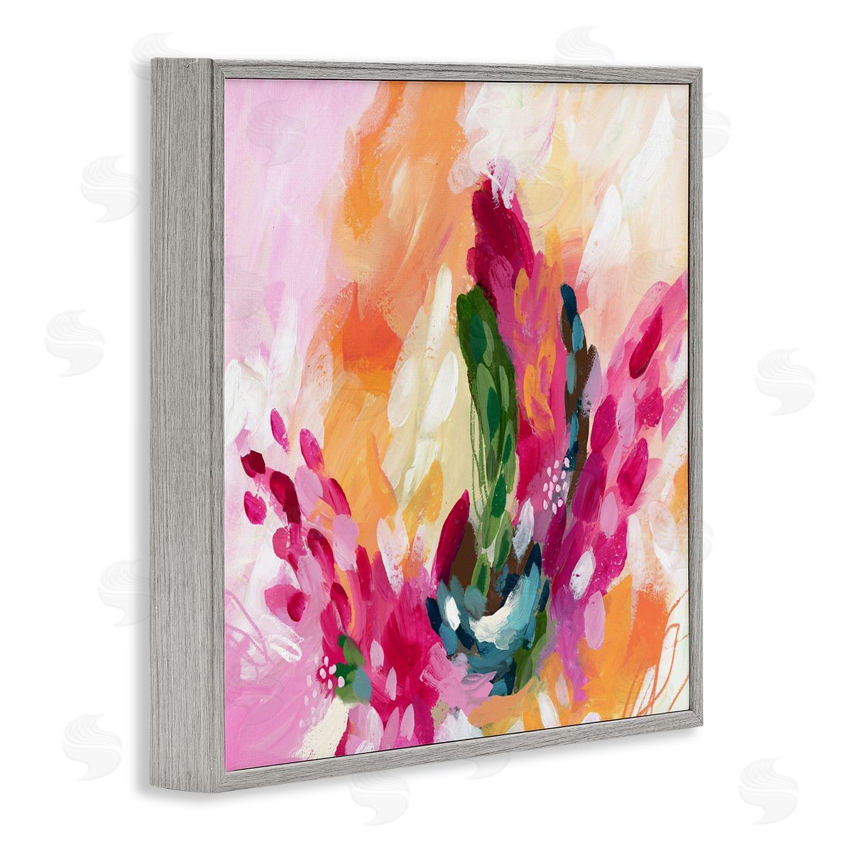 Abstract Tropical Punch Grey Frame Print Wall Art, Home Decor by Lisa Nohren