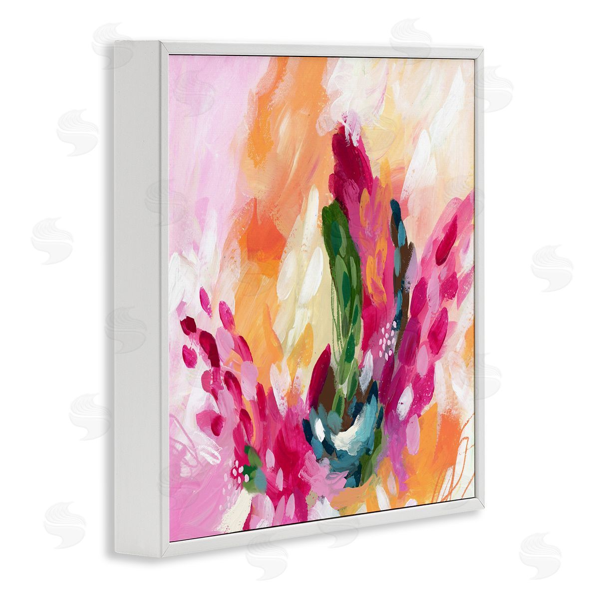 Abstract Tropical Punch White Frame Print Wall Art, Home Decor by Lisa Nohren