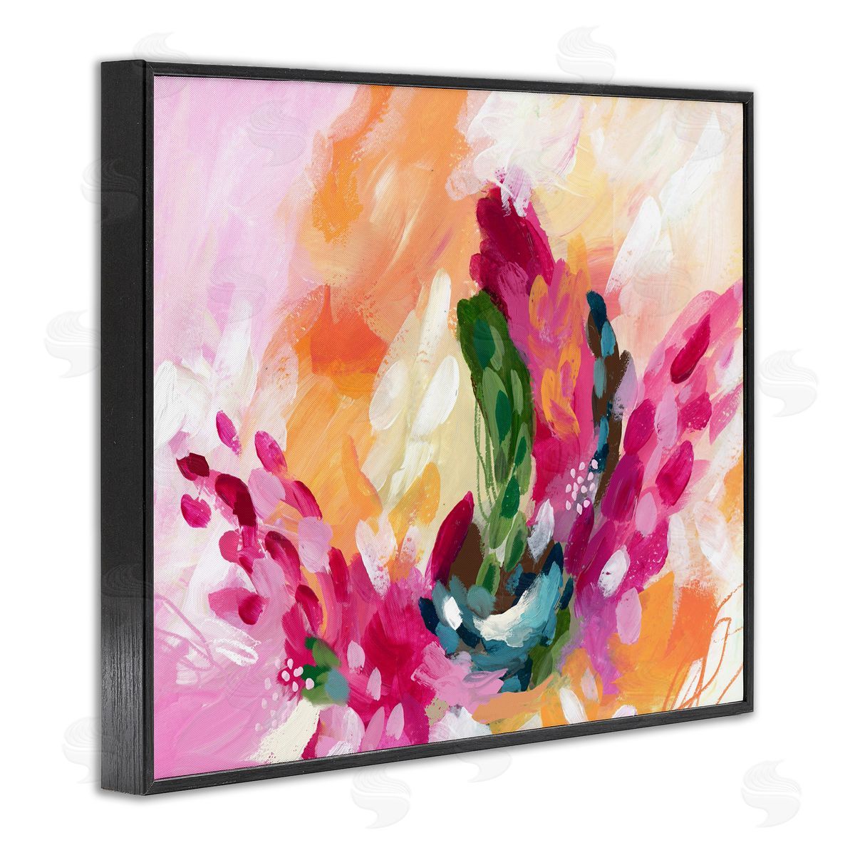 Tropical Punch Abstraction Black Frame Print Wall Art, Home Decor by Lisa Nohren
