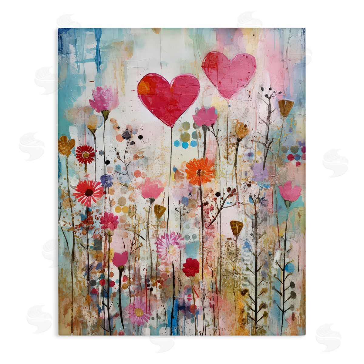 LSR Design Studio Heart & Garden Collage Canvas Wall Art Print