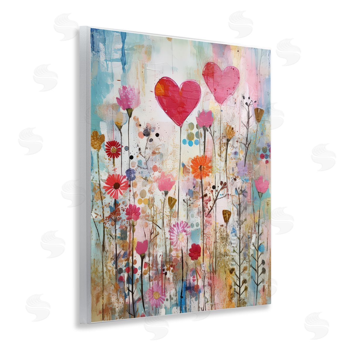 LSR Design Studio Heart & Garden Collage Wooden Wall Plaque Art Print