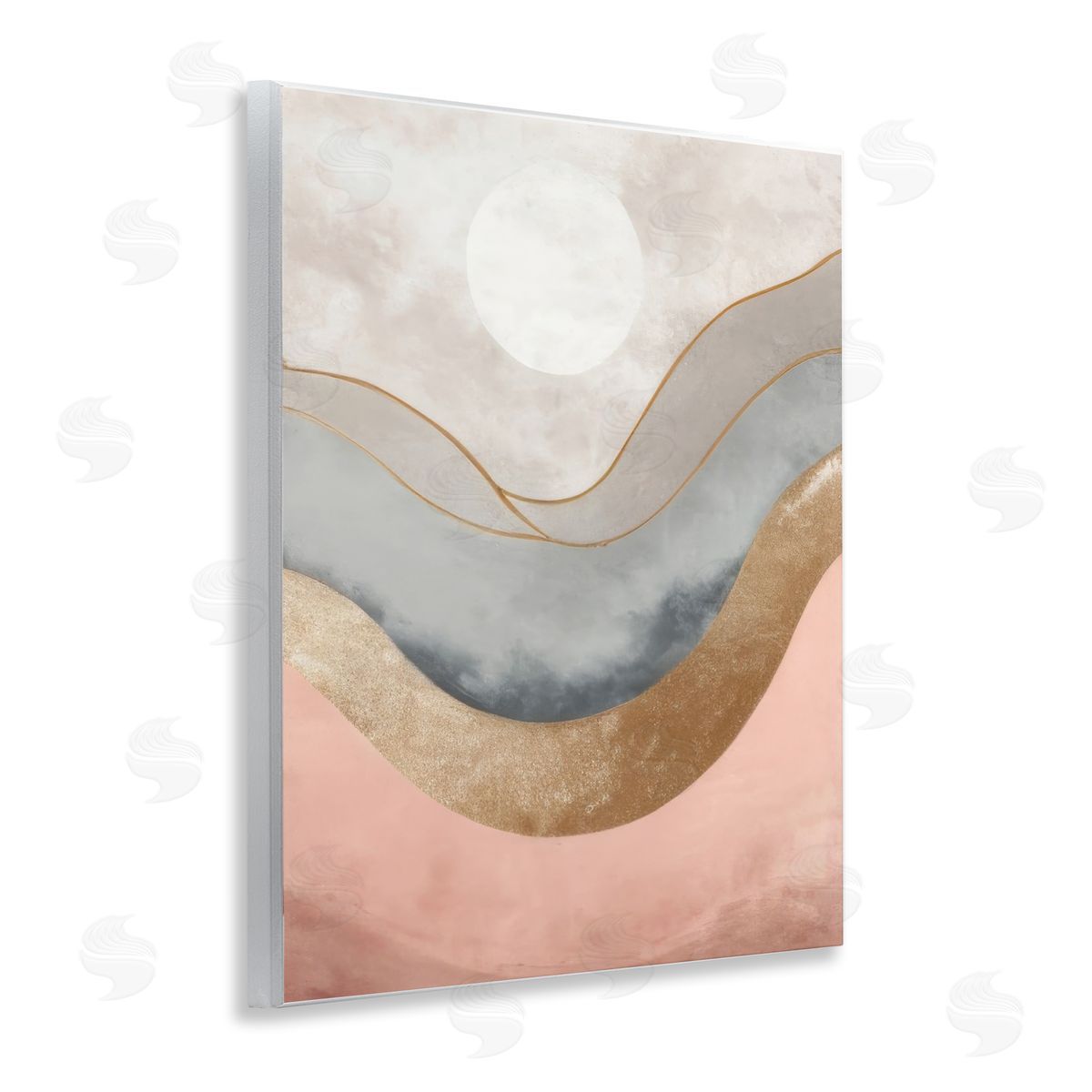 Lunar Curves Landscape Wood Plaque Wall Art, Home Decor by Denise Dundon