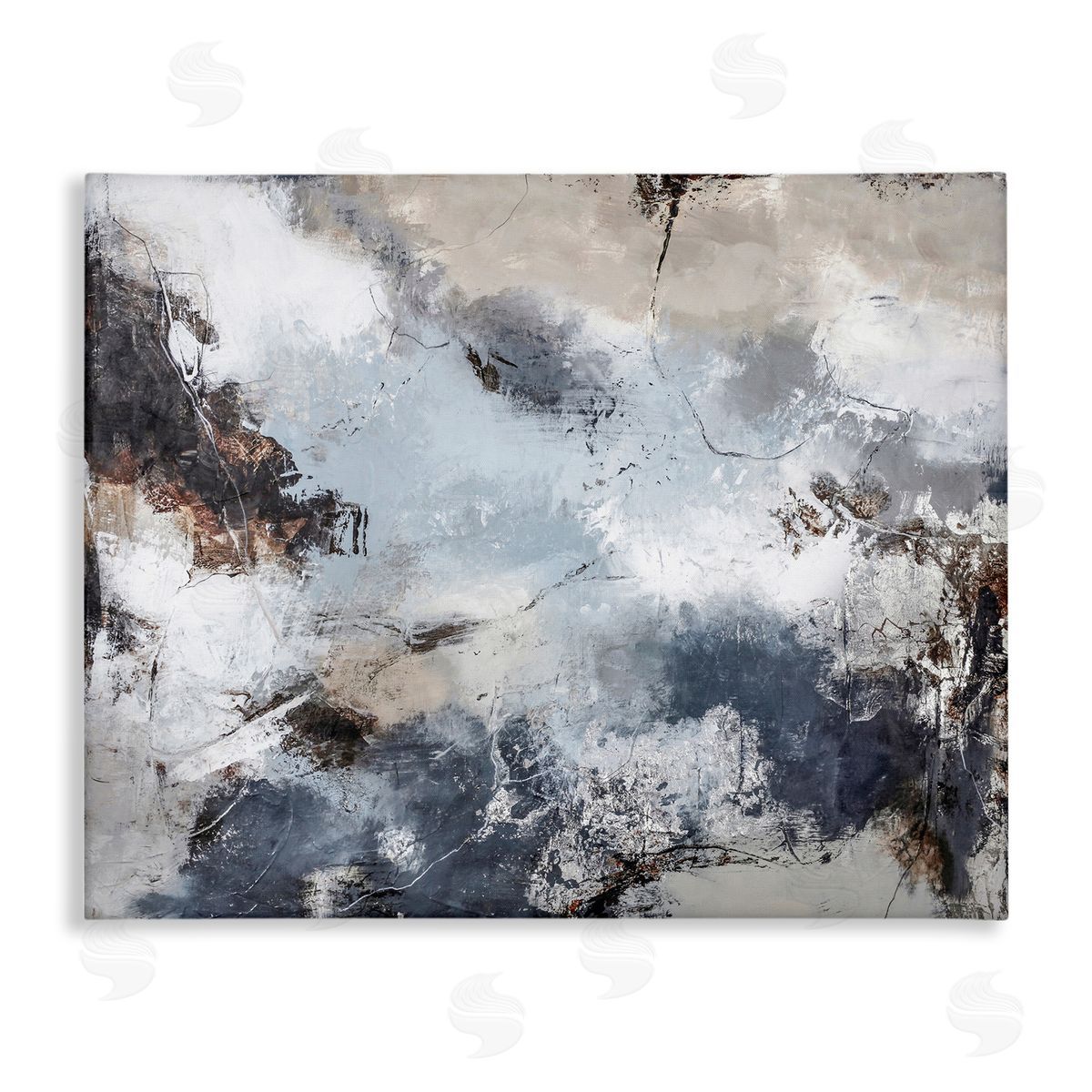 Grey Organic Abstract Canvas Wall Art, Home Decor by Design Fabrikken