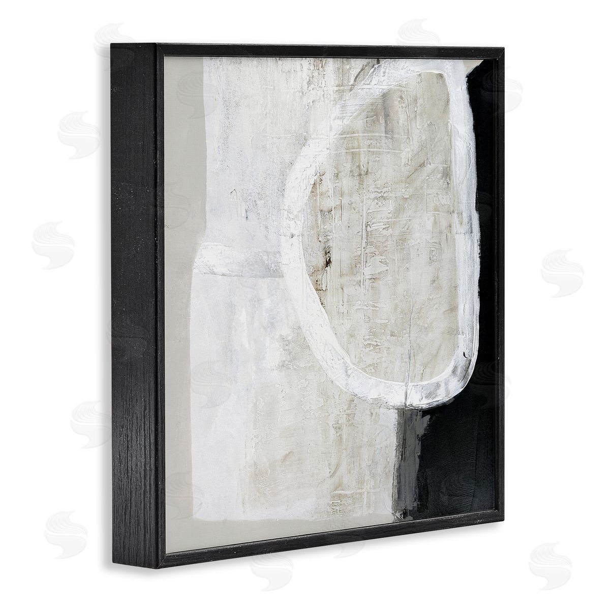 Modern Neutral Abstraction Black Frame Print Wall Art, Home Decor by Design Fabrikken
