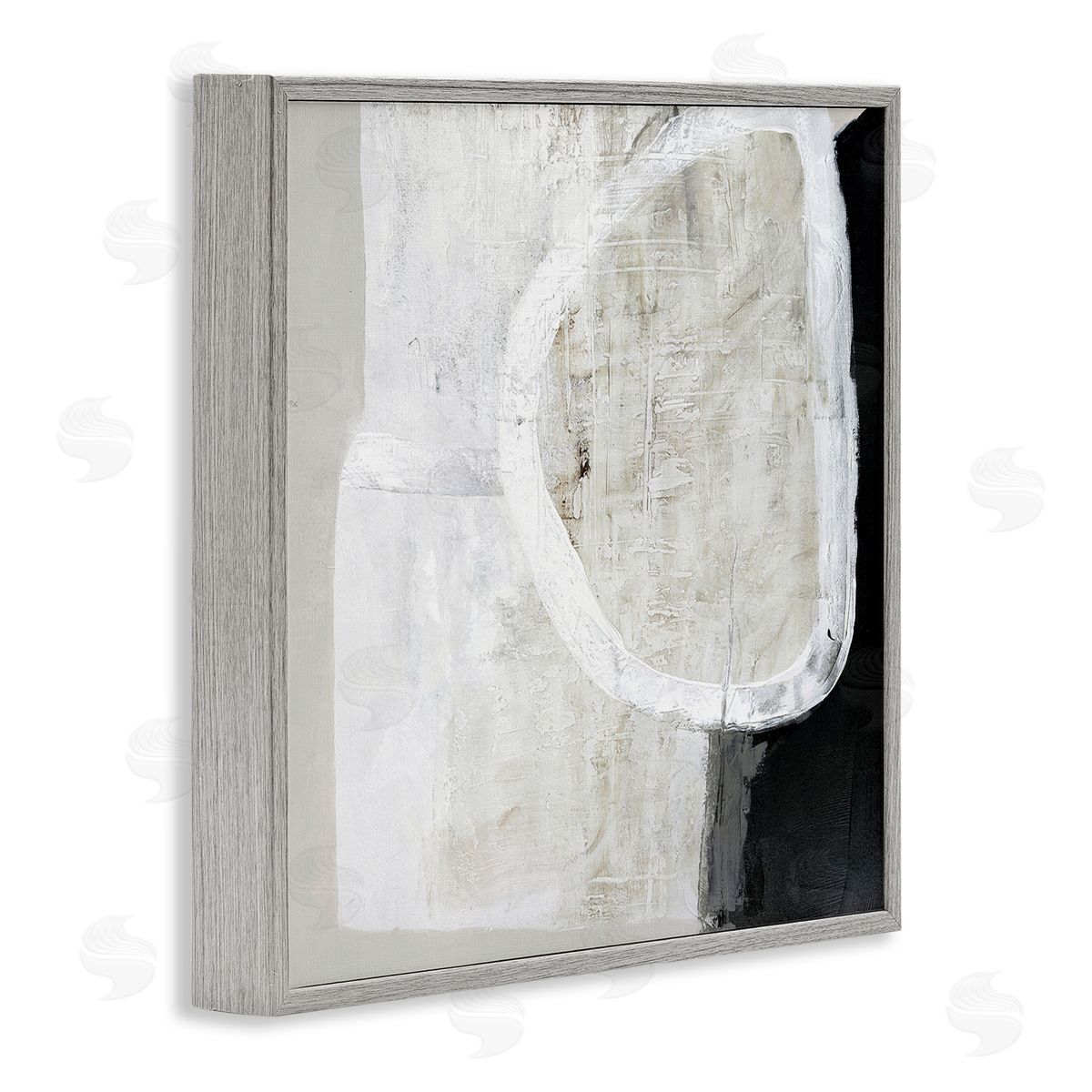 Modern Neutral Abstraction Grey Frame Print Wall Art, Home Decor by Design Fabrikken