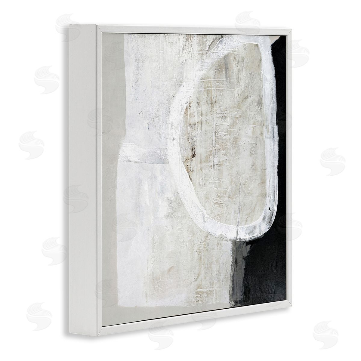 Modern Neutral Abstraction White Frame Print Wall Art, Home Decor by Design Fabrikken