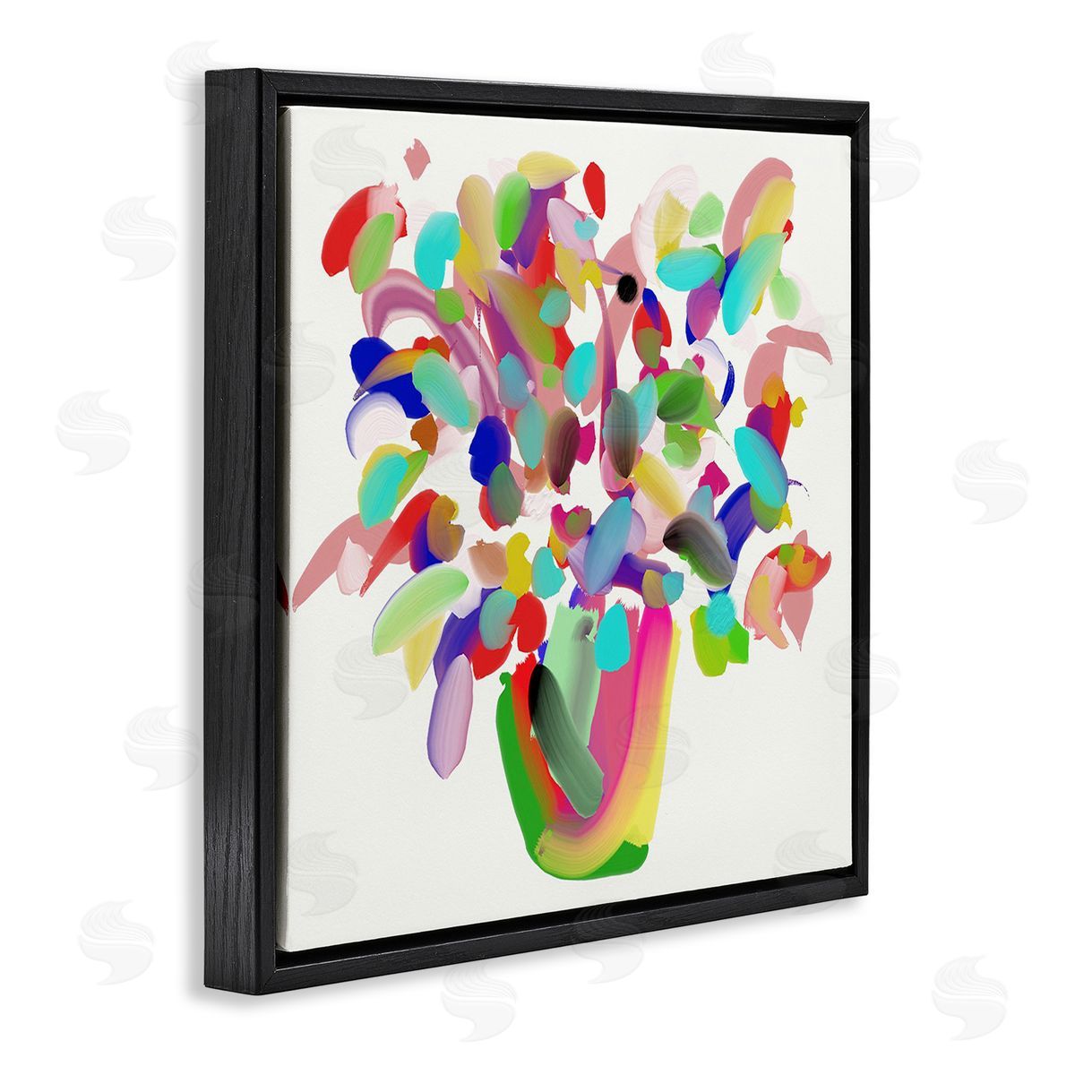 Bellassai Art Mood Flowers Bold Bouquet Black Floating Frame Canvas Wall Art Print