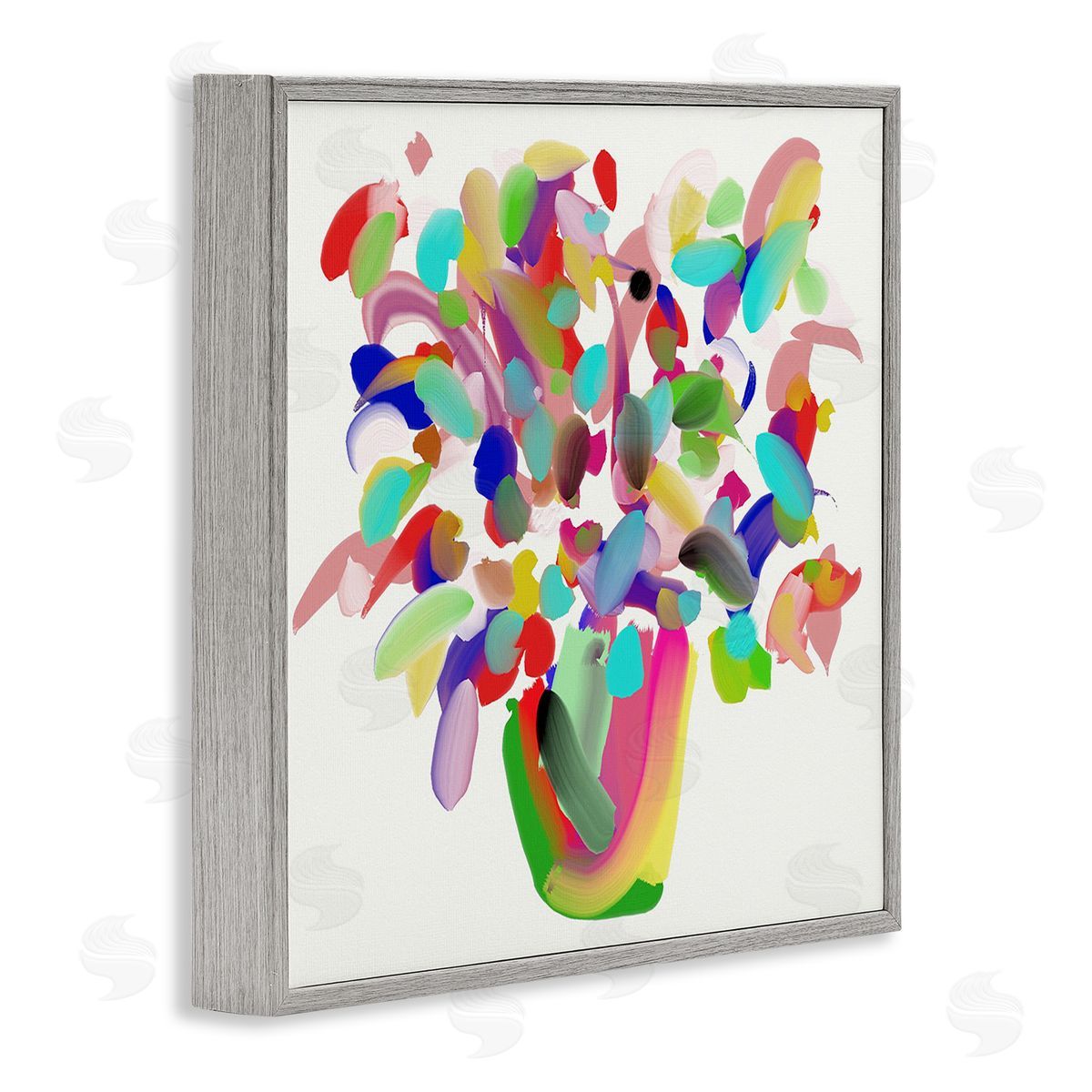 Bellassai Art Mood Flowers Bold Bouquet Gray Framed Giclee Wall Art Print