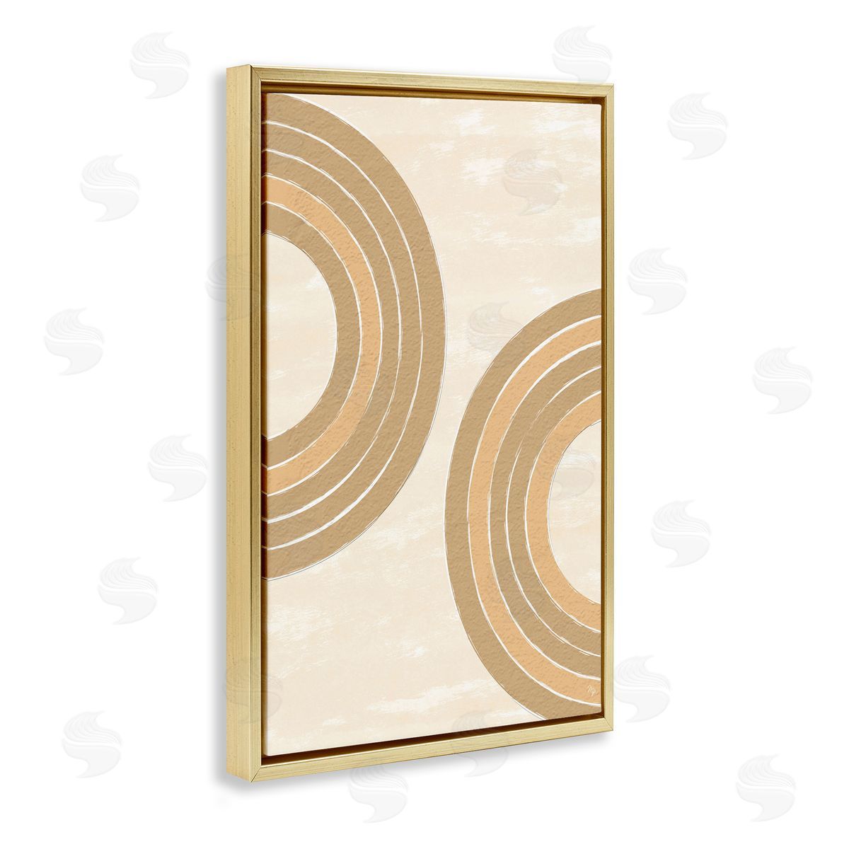 Neutral Arch Expressions Gold Floating Frame Canvas Wall Art, Home Decor by Martina Pavlova