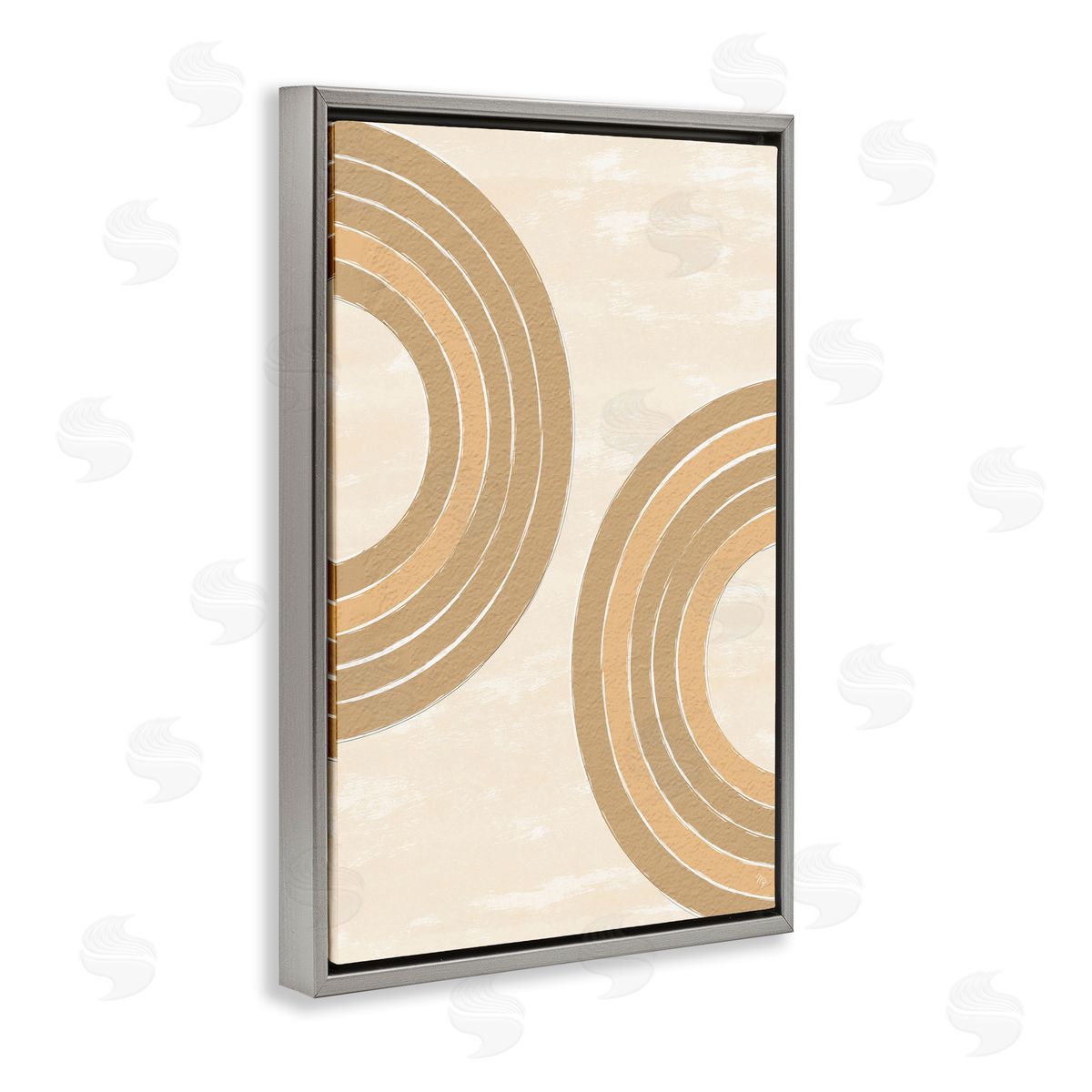 Neutral Arch Expressions Grey Floating Frame Canvas Wall Art, Home Decor by Martina Pavlova
