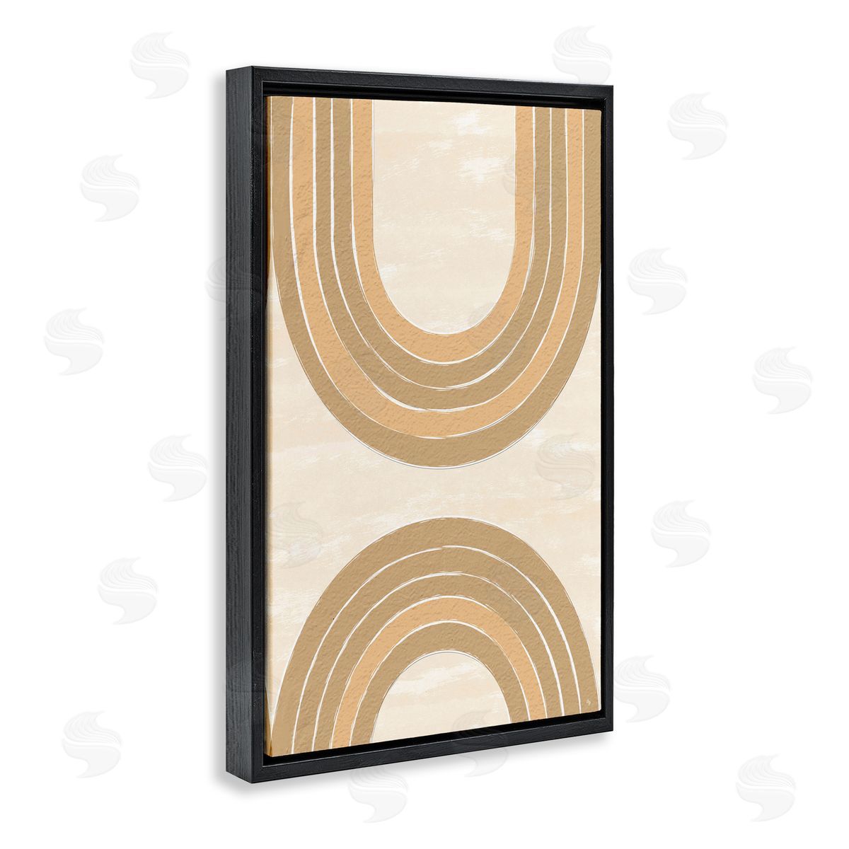 Neutral Rainbow Arches Black Floating Frame Canvas Wall Art, Home Decor by Martina Pavlova