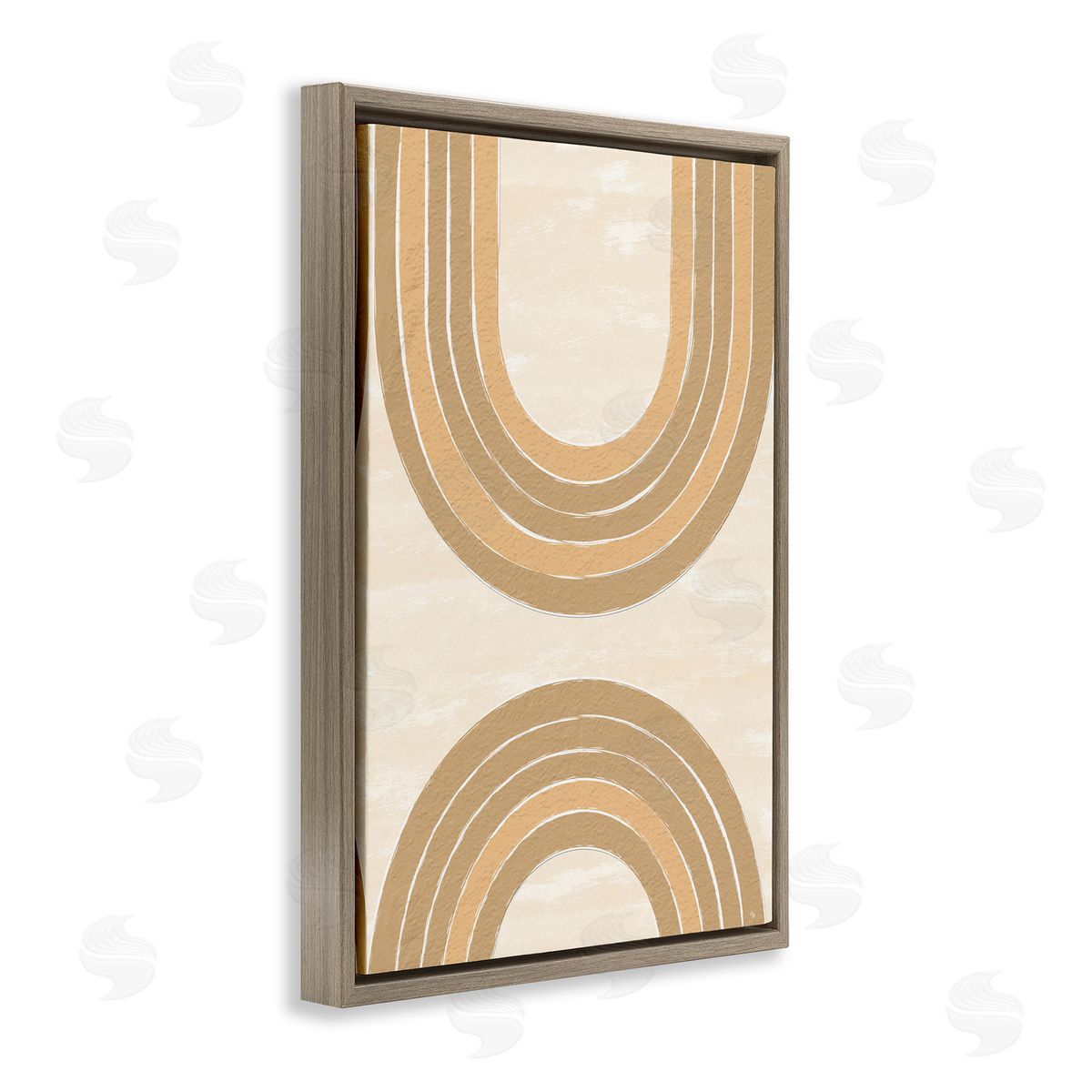 Neutral Rainbow Arches Brown Floating Frame Canvas Wall Art, Home Decor by Martina Pavlova