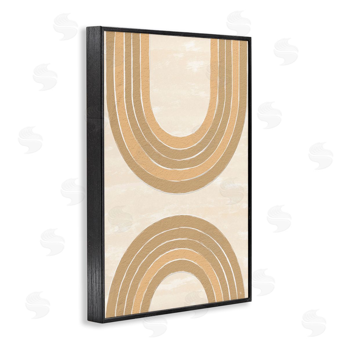 Neutral Rainbow Arches Black Frame Print Wall Art, Home Decor by Martina Pavlova