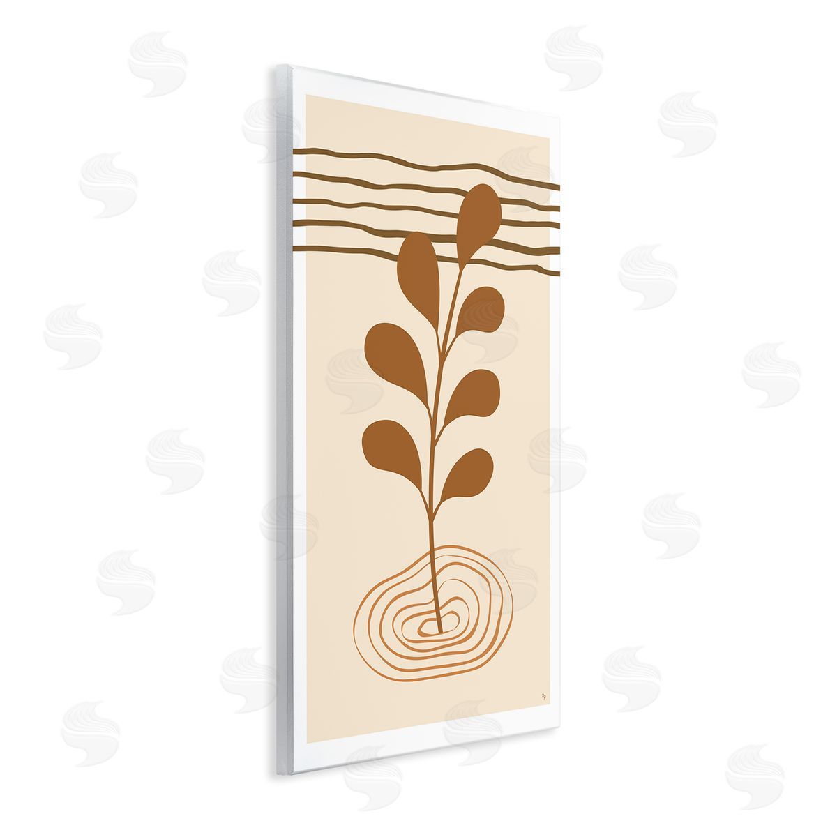 Boho Leaf Sprig Wood Plaque Wall Art, Home Decor by Martina Pavlova