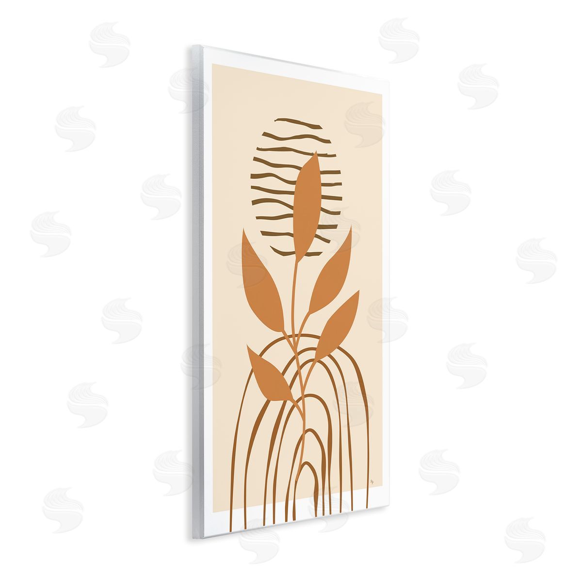 Minimal Leaf Sprig Wood Plaque Wall Art, Home Decor by Martina Pavlova