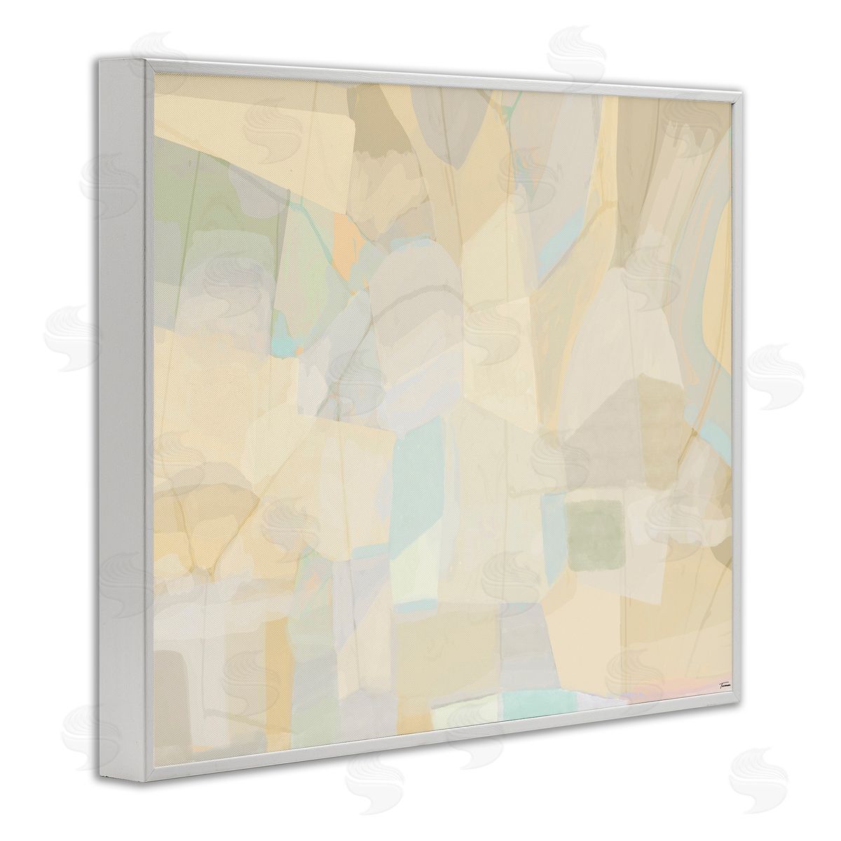 Neutral Geometric Pattern White Frame Print Wall Art, Home Decor by Michael Tienhaara