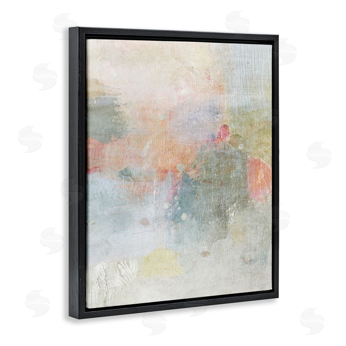 Subtle Transitioning Abstract Black Floating Frame Canvas Wall Art, Home Decor by Suzanne Nicoll
