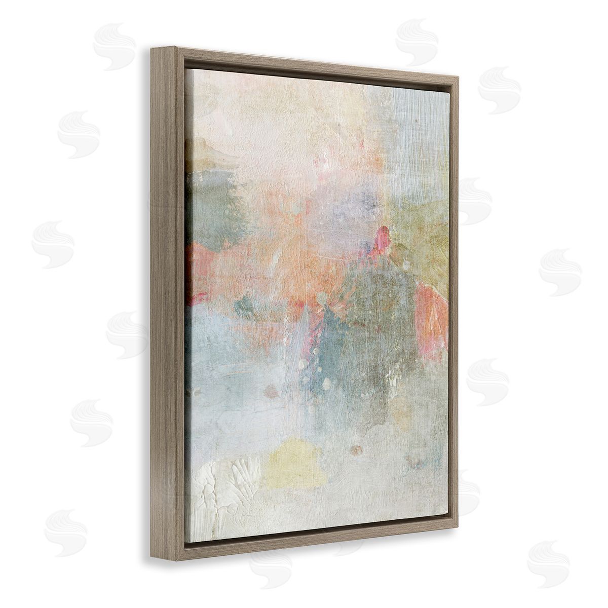 Subtle Transitioning Abstract Brown Floating Frame Canvas Wall Art, Home Decor by Suzanne Nicoll