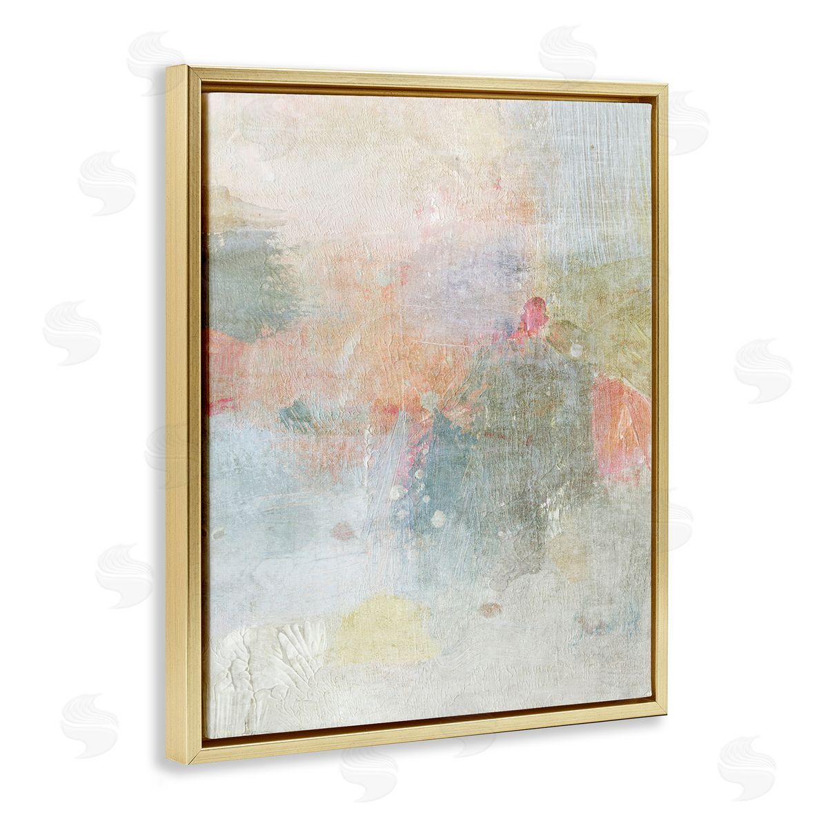 Subtle Transitioning Abstract Gold Floating Frame Canvas Wall Art, Home Decor by Suzanne Nicoll