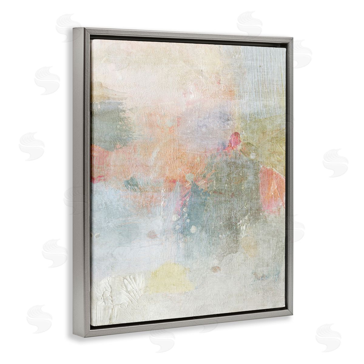 Subtle Transitioning Abstract Grey Floating Frame Canvas Wall Art, Home Decor by Suzanne Nicoll