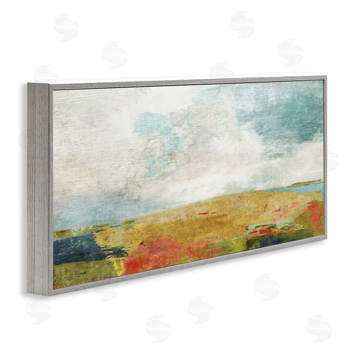 Rural Country Hills Impression Grey Frame Print Wall Art, Home Decor by Suzanne Nicoll