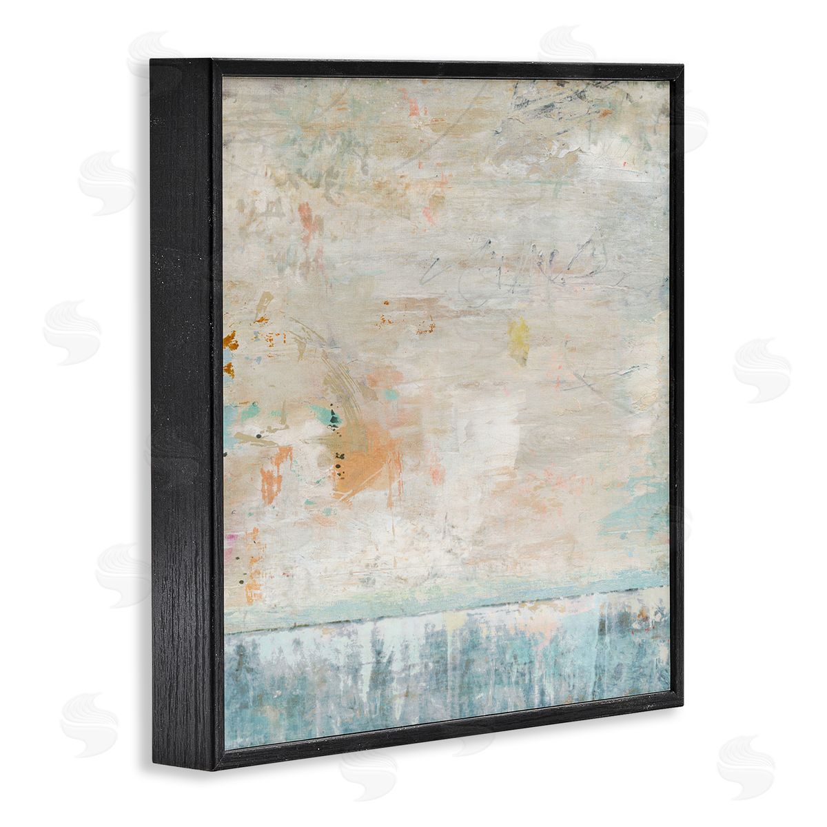 Rustic Abstract Paint Strokes Black Frame Print Wall Art, Home Decor by Suzanne Nicoll