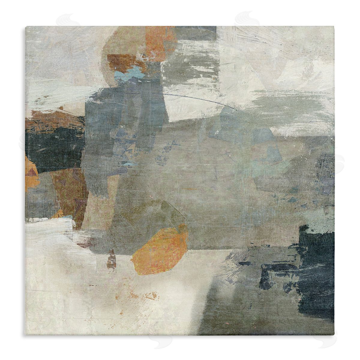 Rustic Grey Paint Strokes Canvas Wall Art, Home Decor by Suzanne Nicoll