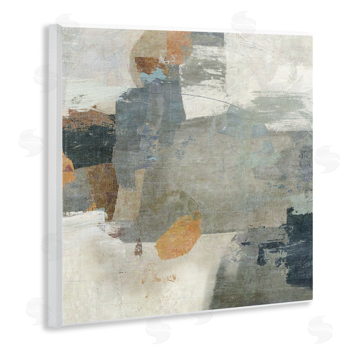 Rustic Grey Paint Strokes Wood Plaque Wall Art, Home Decor by Suzanne Nicoll