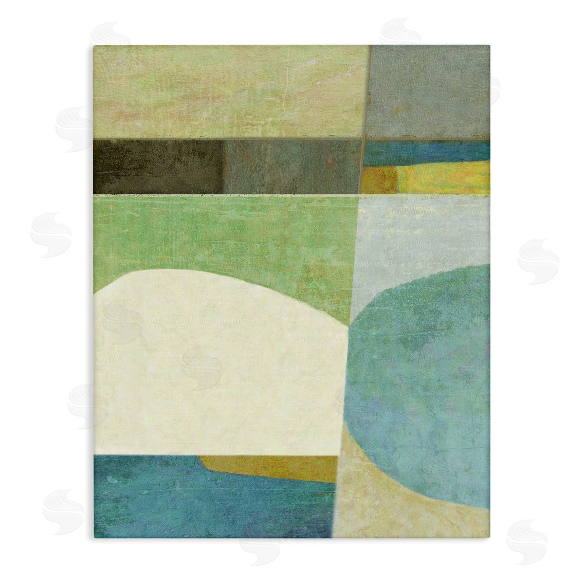 Subtle Shapes Collage Canvas Wall Art, Home Decor by Suzanne Nicoll