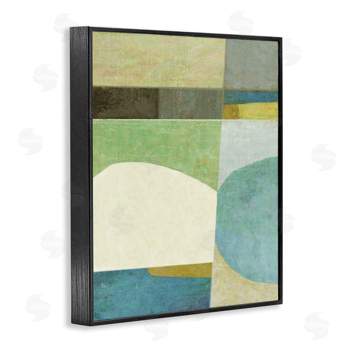 Subtle Shapes Collage Black Frame Print Wall Art, Home Decor by Suzanne Nicoll