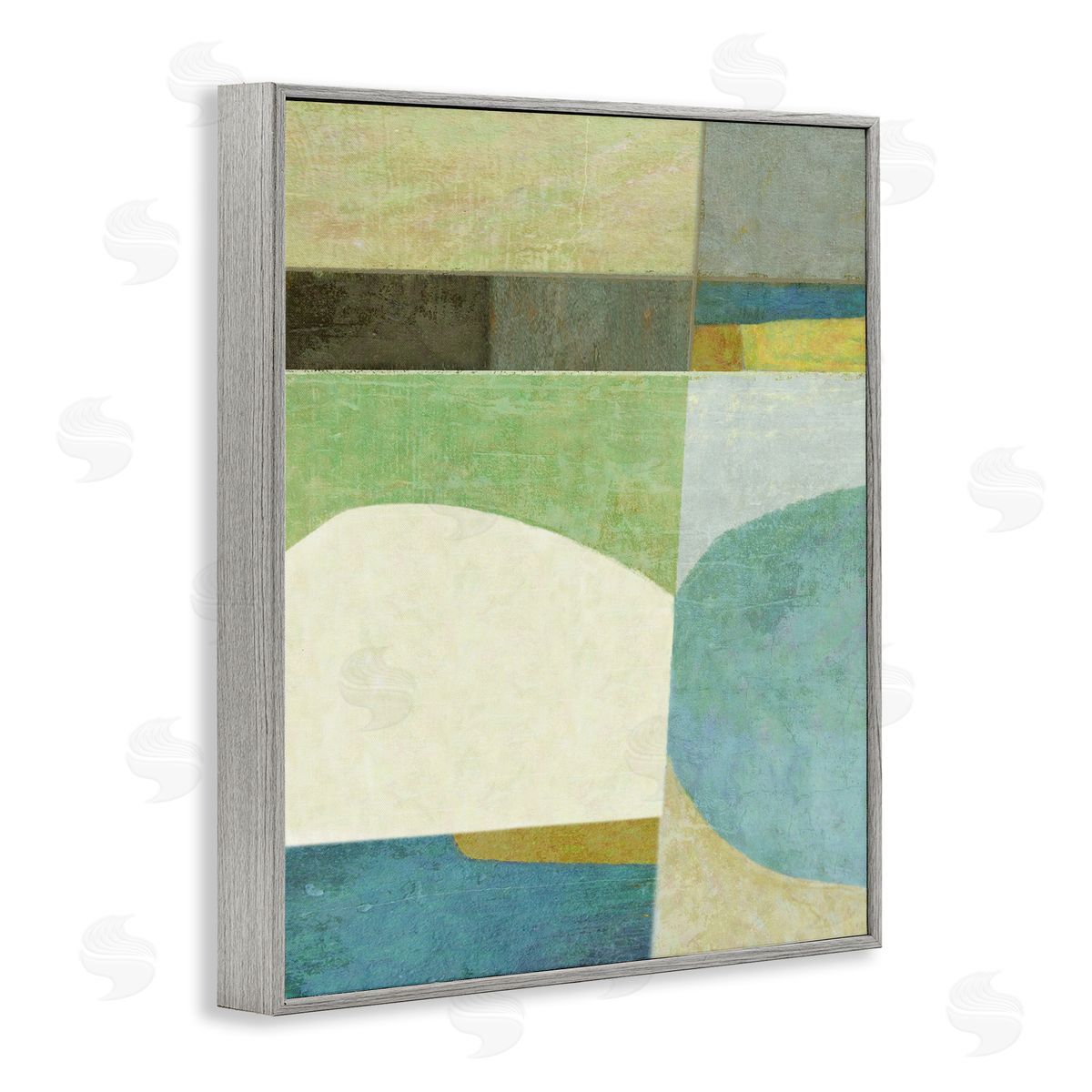 Subtle Shapes Collage Grey Frame Print Wall Art, Home Decor by Suzanne Nicoll