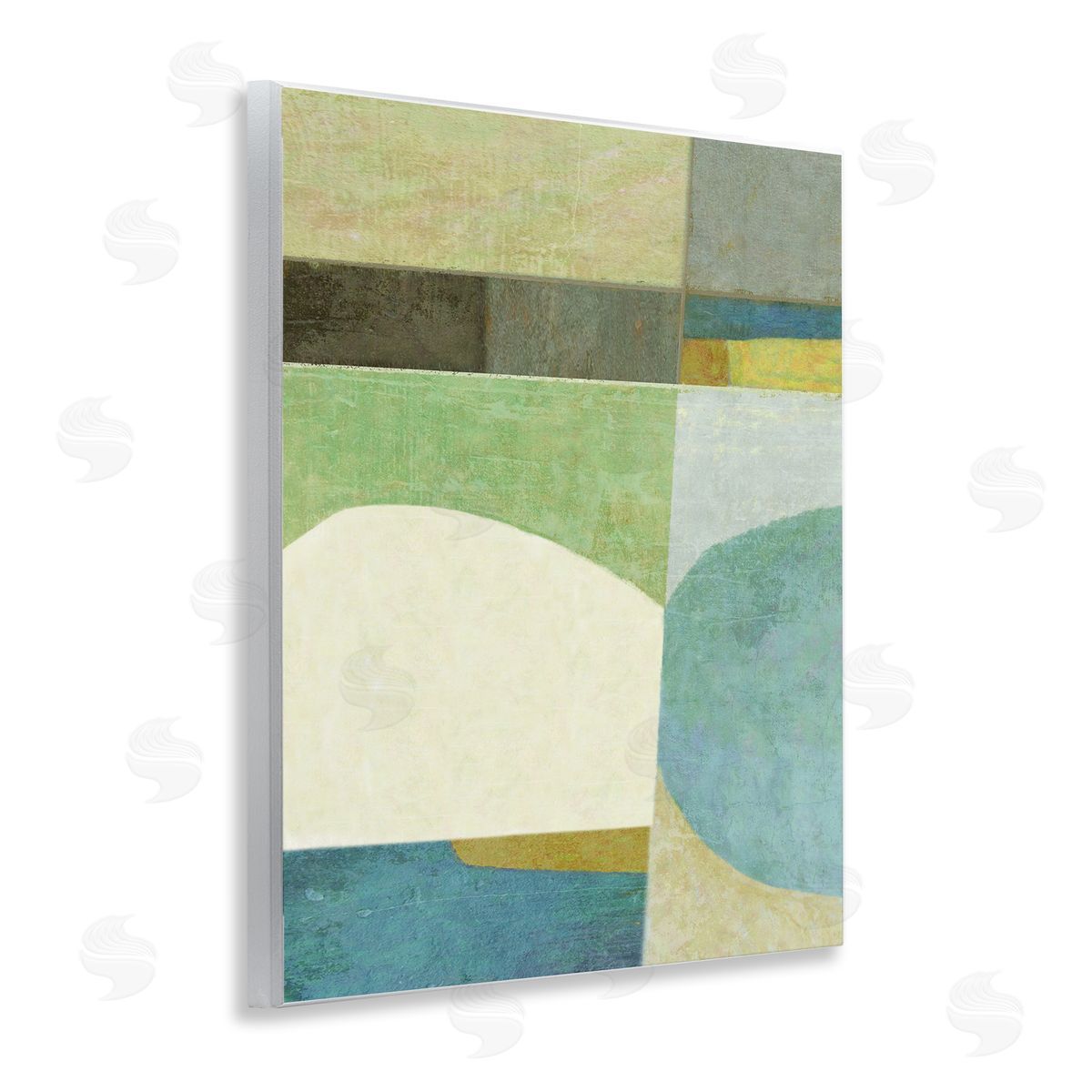 Subtle Shapes Collage Wood Plaque Wall Art, Home Decor by Suzanne Nicoll