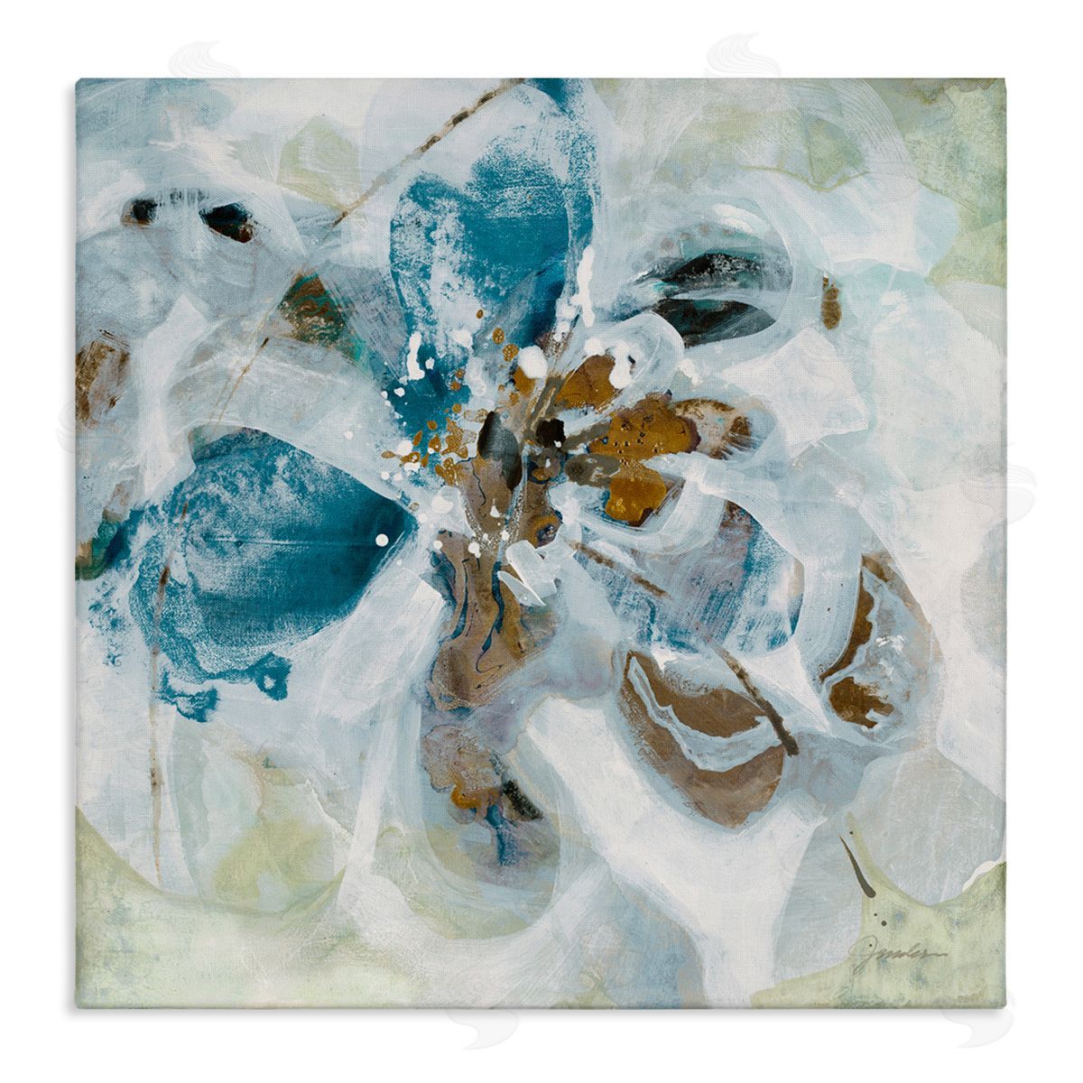 Abstract Botanical Distortion Canvas Wall Art, Home Decor by Liz Jardine