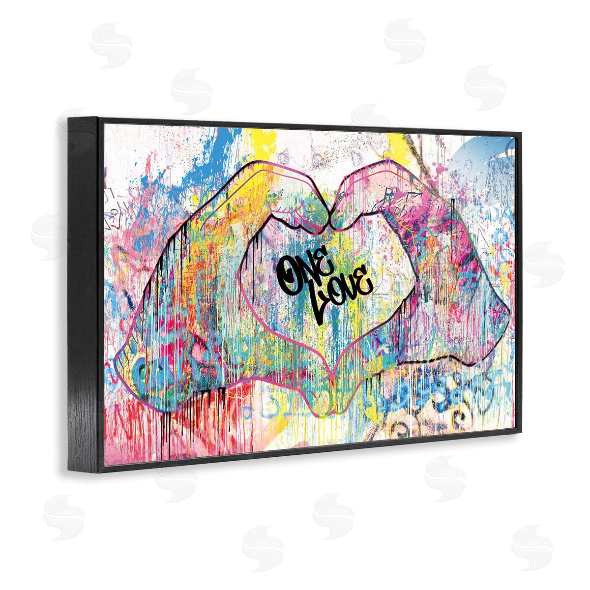 Urban One Love Heart Symbol Black Frame Print Wall Art, Home Decor by Porter Hastings