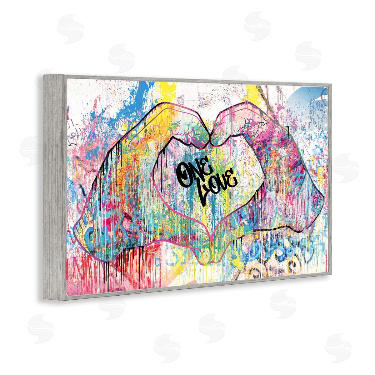 Urban One Love Heart Symbol Grey Frame Print Wall Art, Home Decor by Porter Hastings