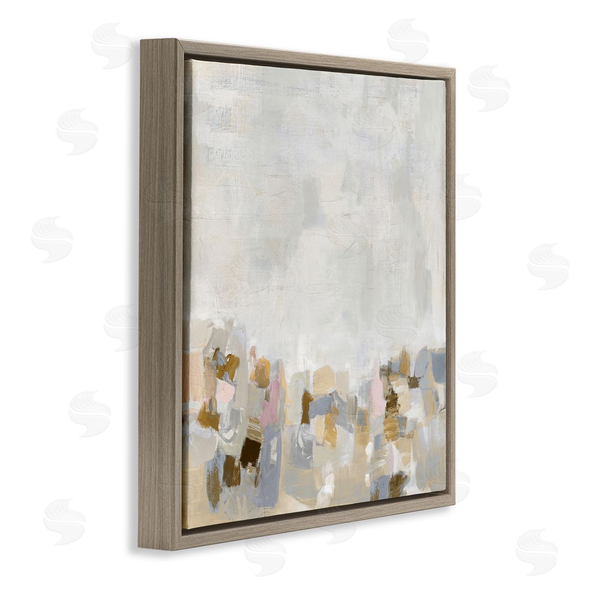 Rustic Beige and Grey Brown Floating Frame Canvas Wall Art, Home Decor by Rachel Springer