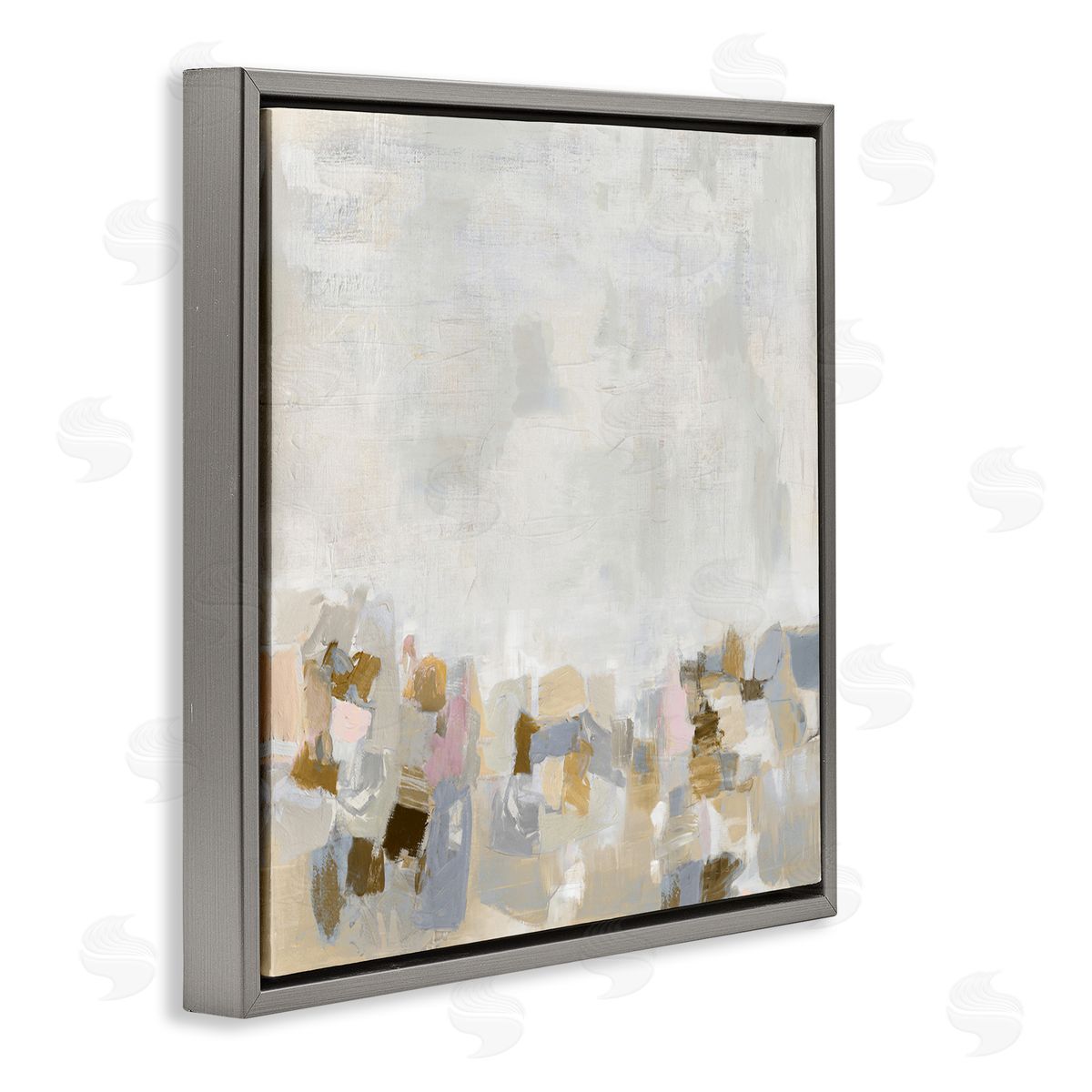 Rustic Beige and Grey Grey Floating Frame Canvas Wall Art, Home Decor by Rachel Springer
