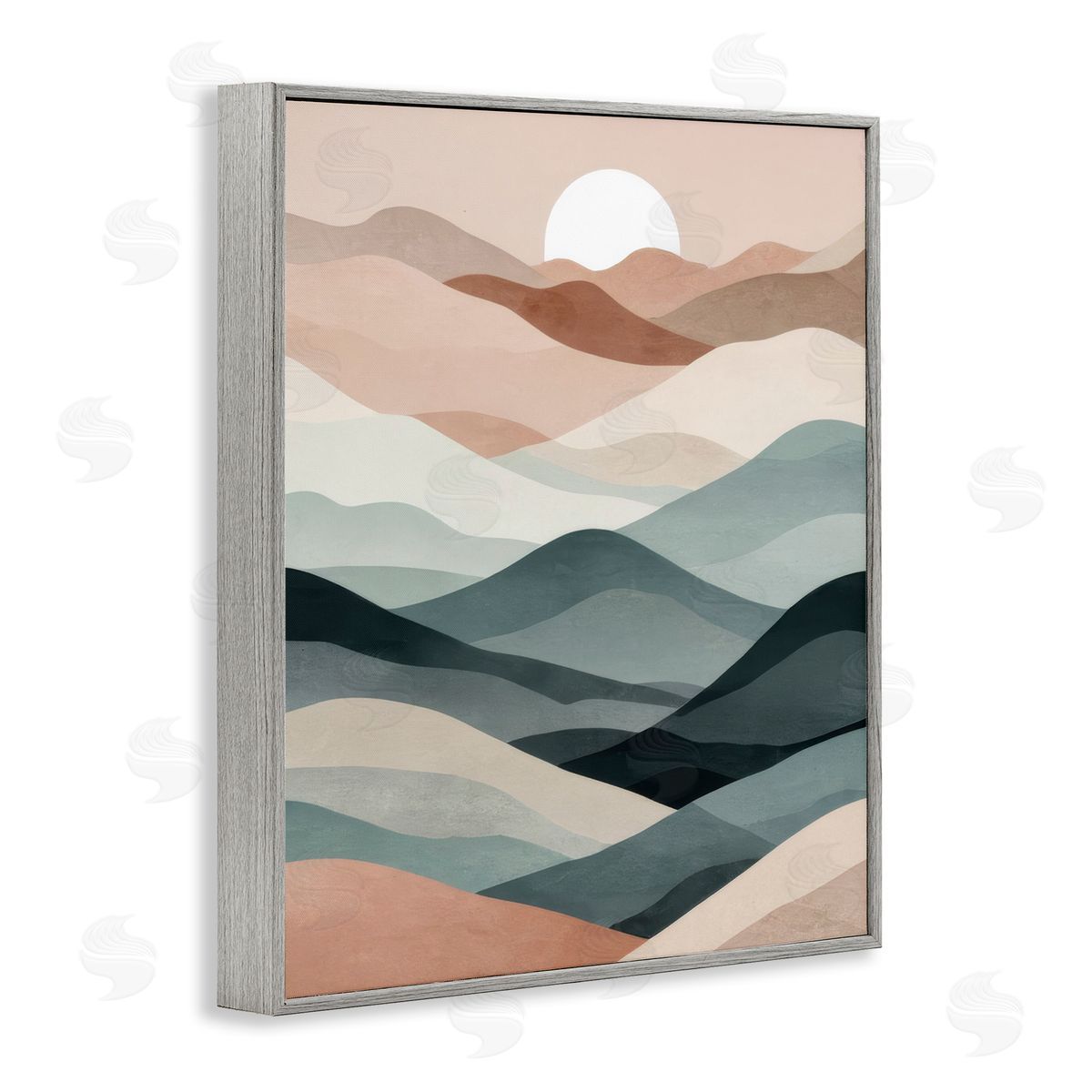 Silent Dawn Landscape Grey Frame Print Wall Art, Home Decor by Denise Dundon