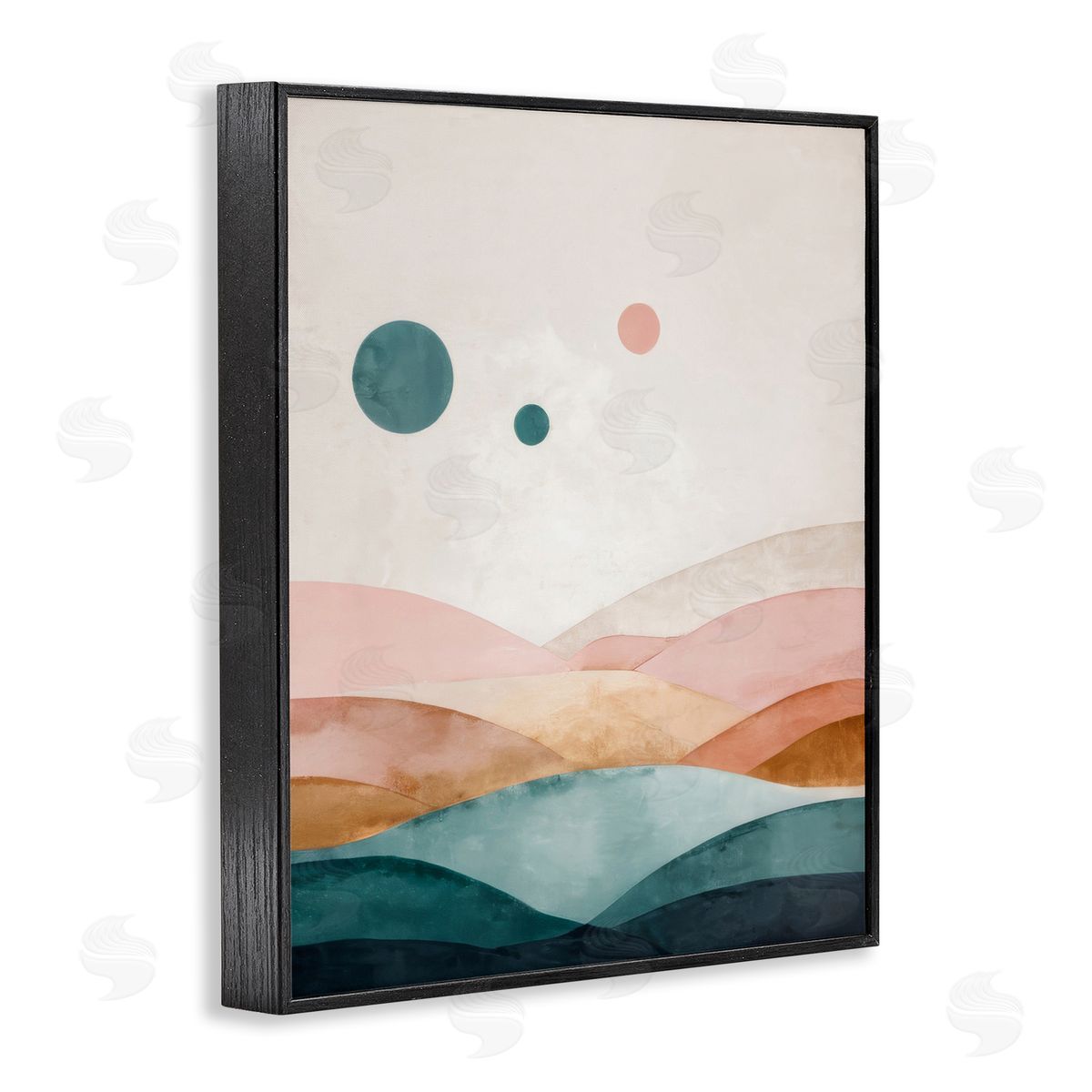 Spheres Above Desert Black Frame Print Wall Art, Home Decor by Denise Dundon