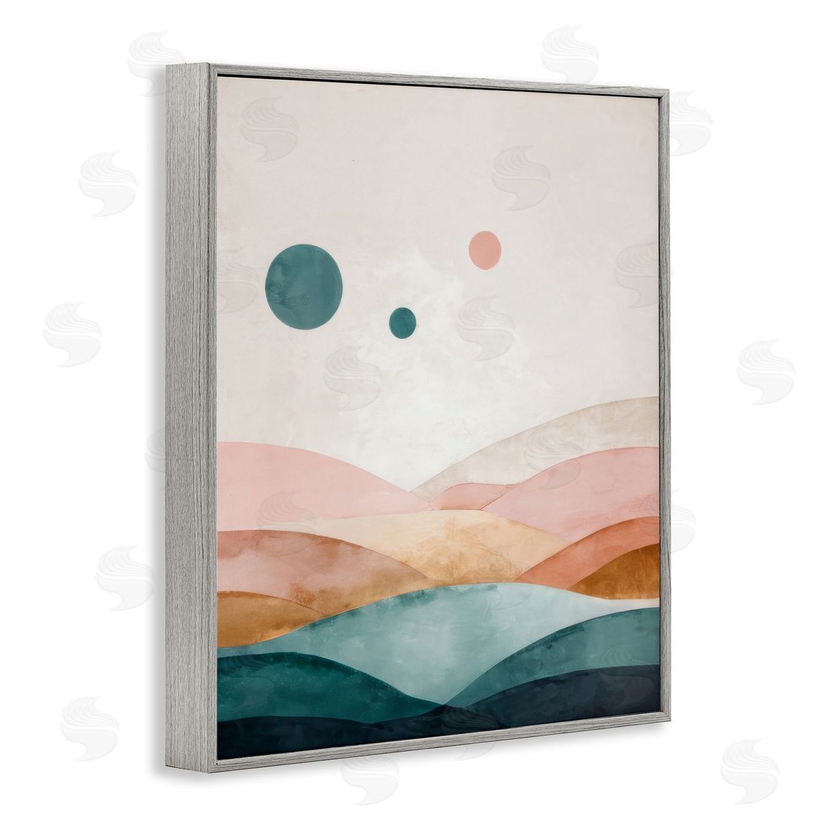 Spheres Above Desert Grey Frame Print Wall Art, Home Decor by Denise Dundon