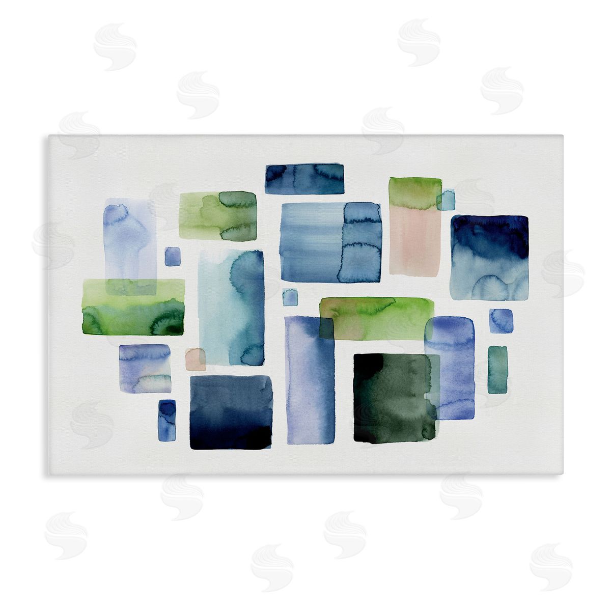 Asymmetrical Watercolor Shapes Canvas Wall Art, Home Decor by Stephanie Ryan