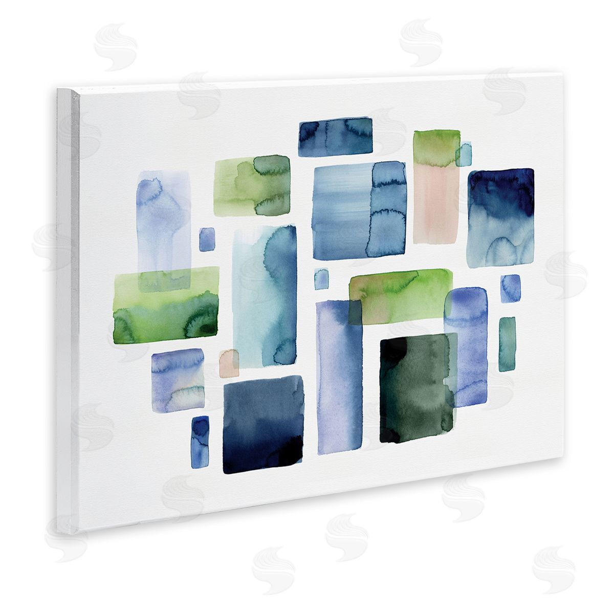 Asymmetrical Watercolor Shapes Wood Plaque Wall Art, Home Decor by Stephanie Ryan