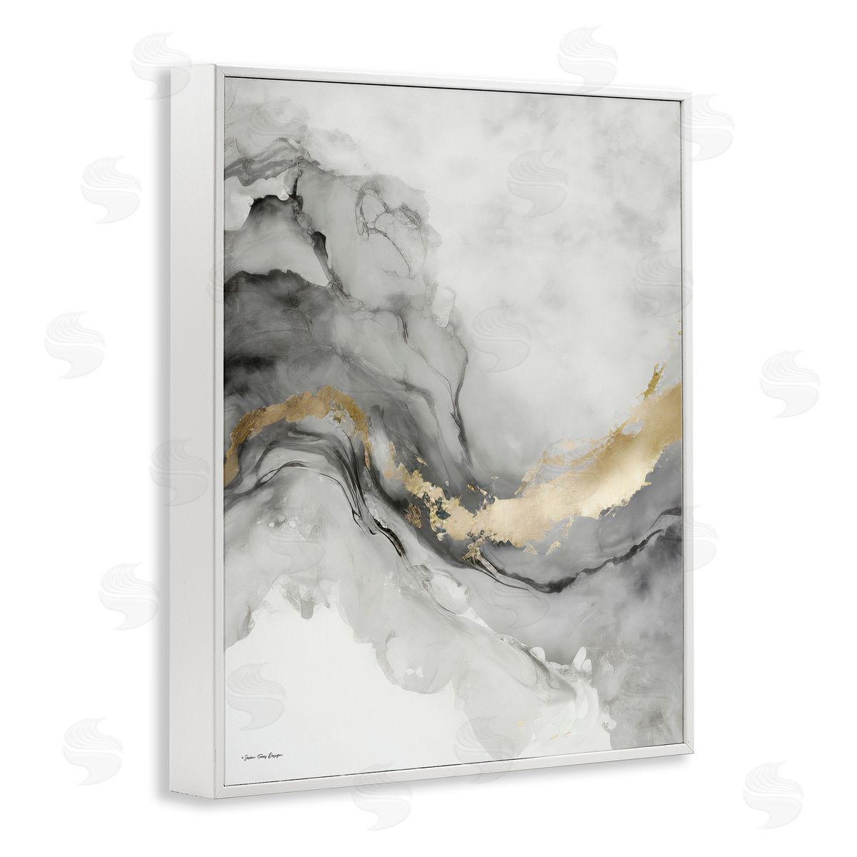 Grey and Glam Geode White Frame Print Wall Art, Home Decor by Seven Trees Design