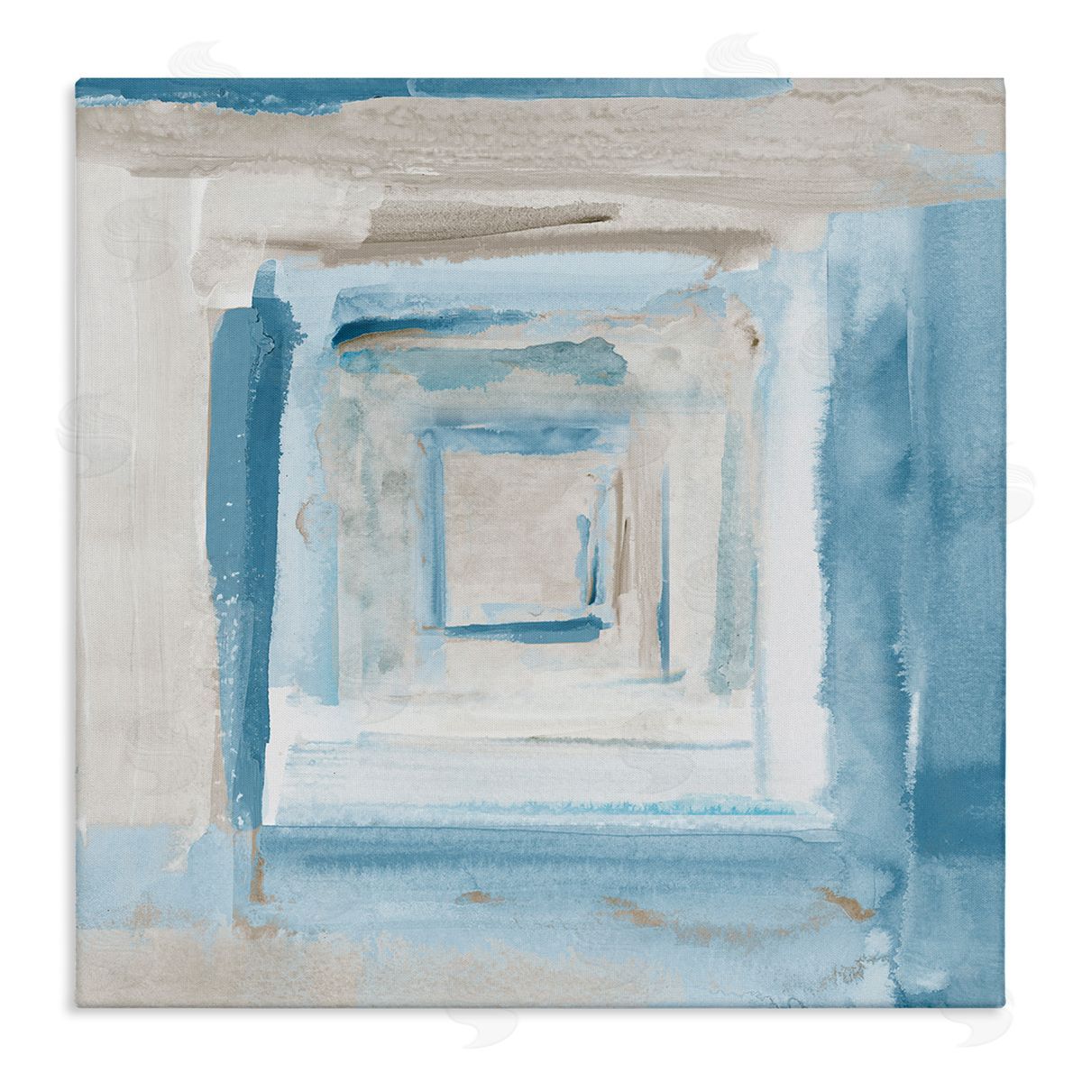 Blue Layered Squares Canvas Wall Art, Home Decor by Lanie Loreth