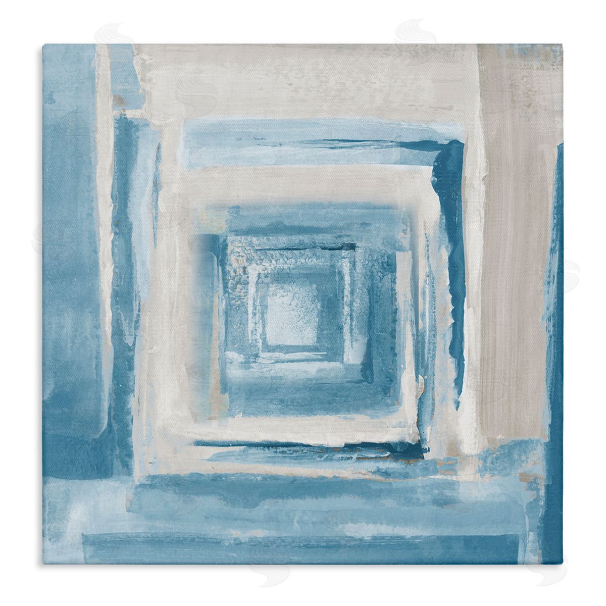 Blue and Beige Squares Canvas Wall Art, Home Decor by Lanie Loreth