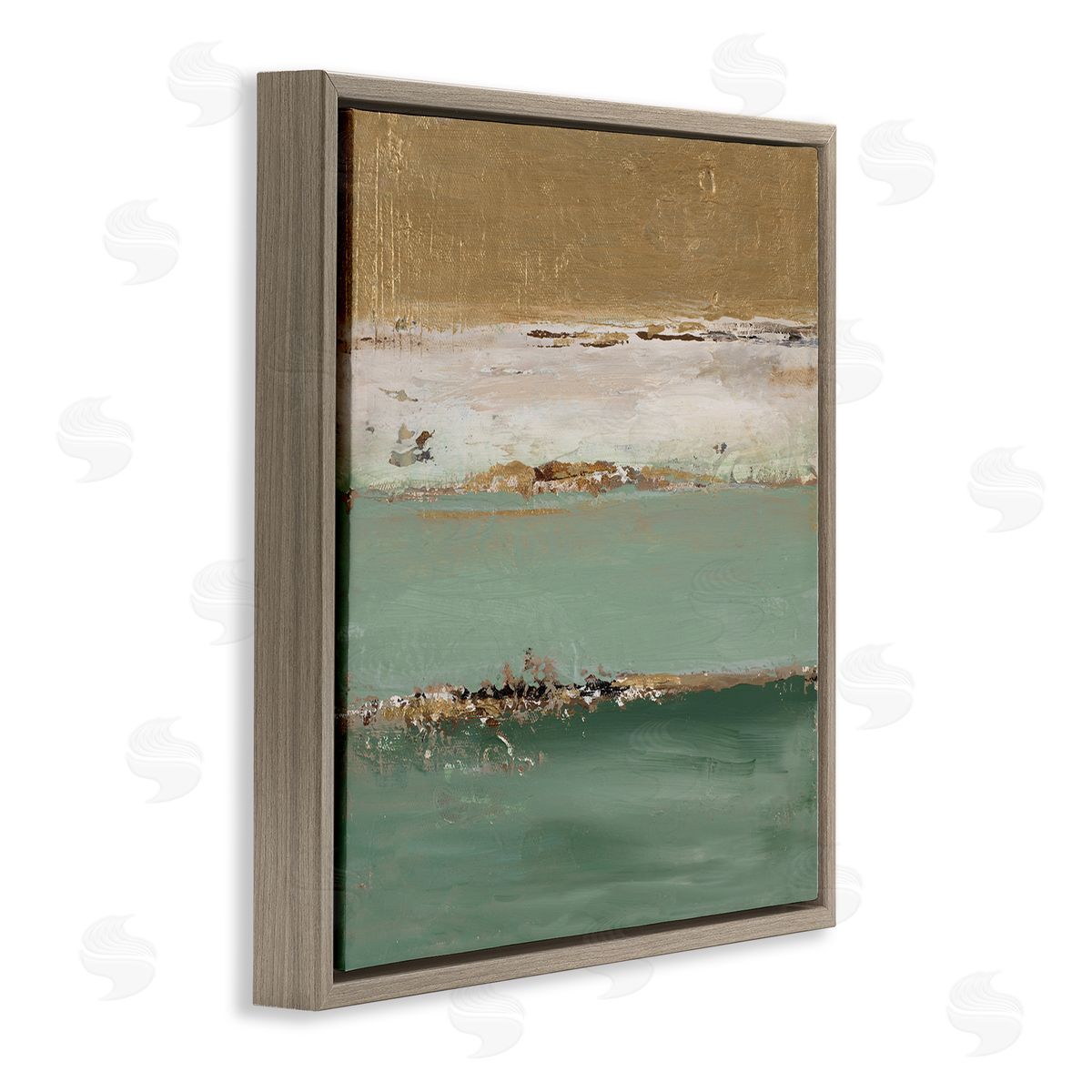 Glam Streaked Gradient Brown Floating Frame Canvas Wall Art, Home Decor by Patricia Pinto