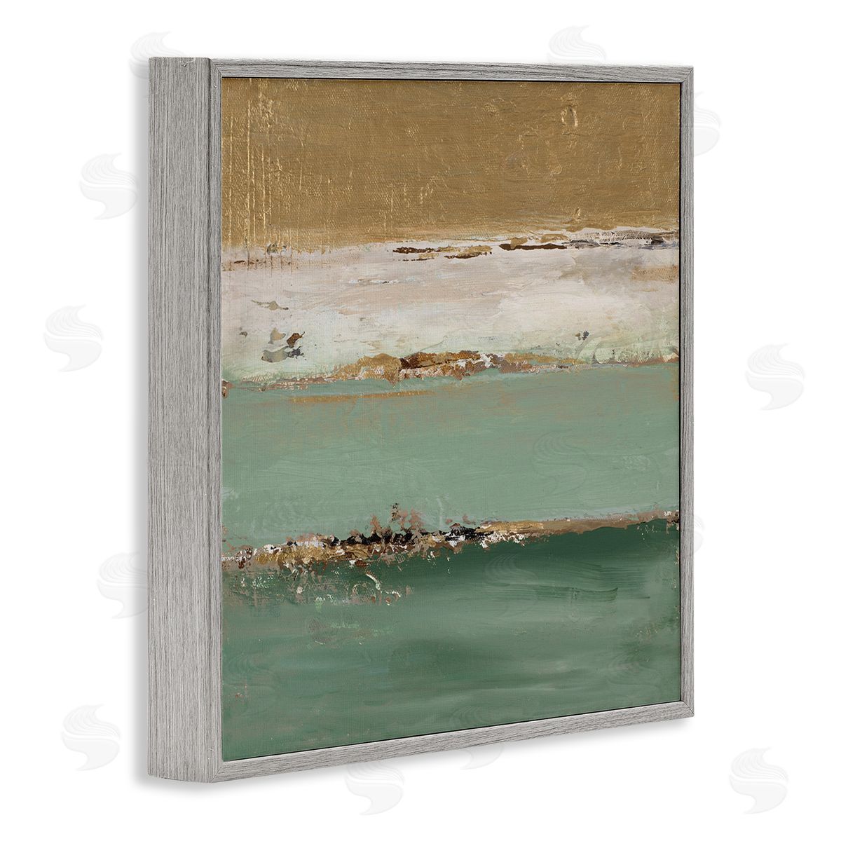 Glam Streaked Gradient Grey Frame Print Wall Art, Home Decor by Patricia Pinto