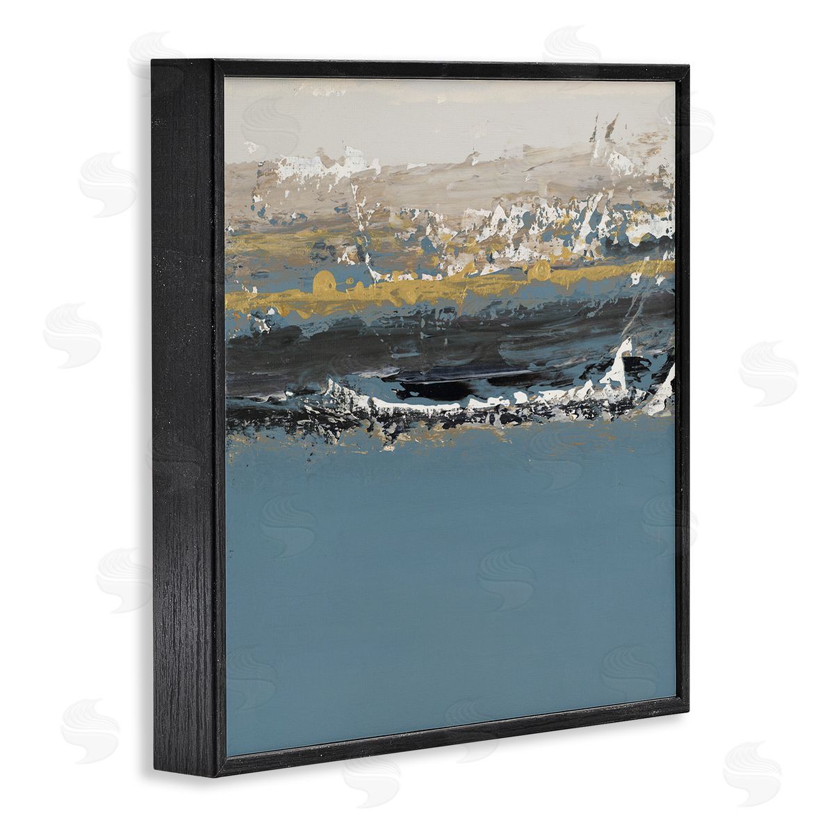 Paint Streaked Abstraction Black Frame Print Wall Art, Home Decor by Patricia Pinto